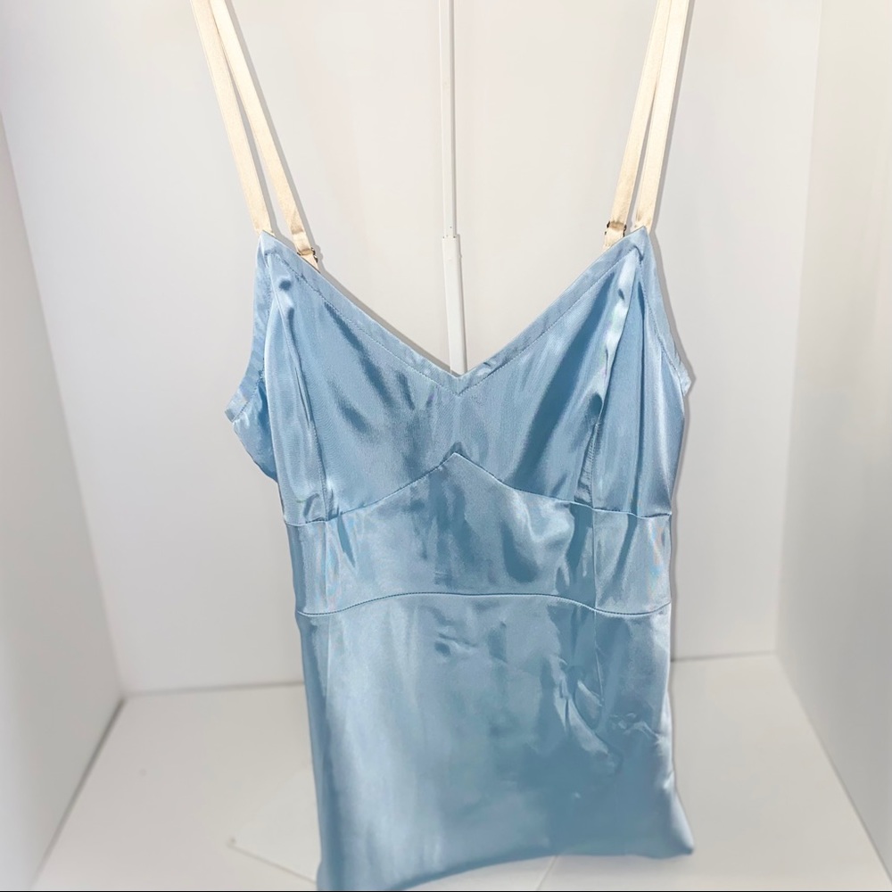 Helmut Lang Compact V-Neck Camisole in Light Blue - Picture 2 of 5